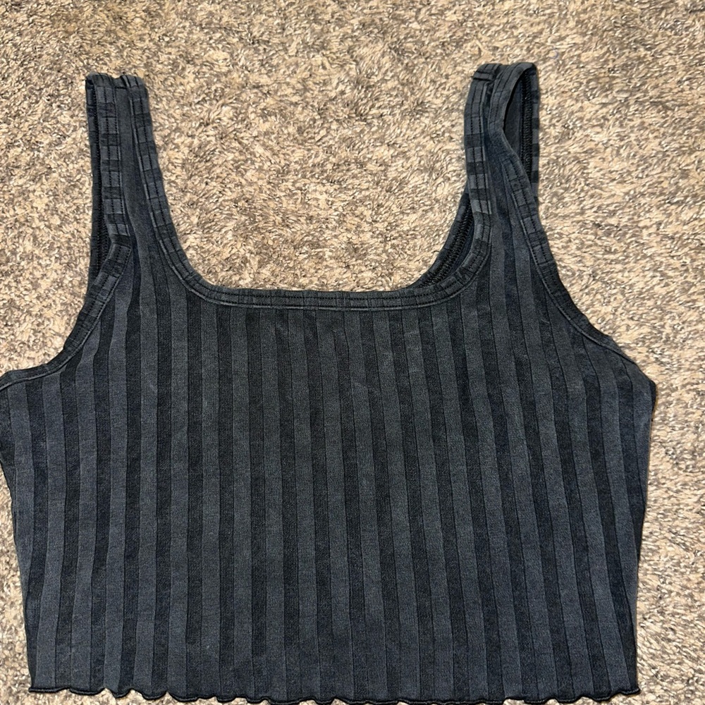 Aerie Offline Black Ribbed Women's Top